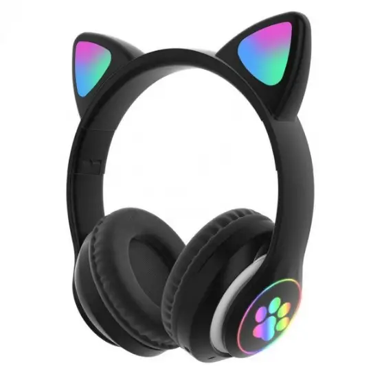 Беспроводные детские наушники CAT STN-28 с кошачьими ушками с подсветкой MP3 MicroSD FM-радио черный
Беспроводные детские наушники CAT STN-28 с кошачьими ушками с подсветкой MP3 MicroSD FM-радио черный