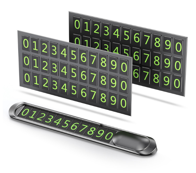 Автовизитка DK Temporary Паркинг Номер 11 Цифр (silver)