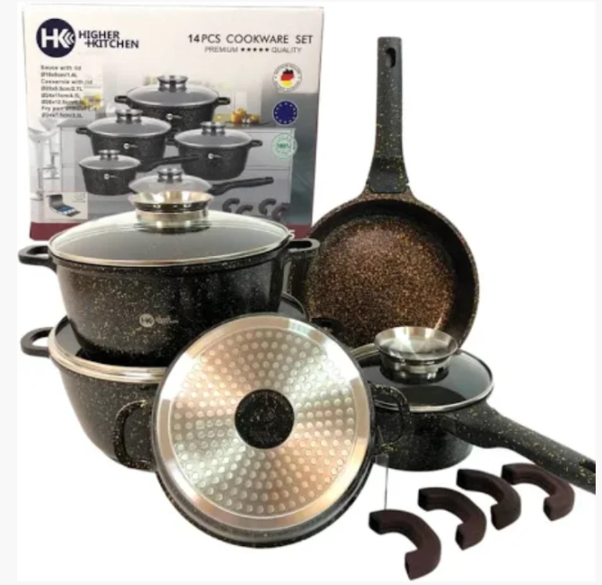 Набор посуды высшего качества с гранитным антипригарным покрытием Higher Kitchen HK-305 из 14 предметов, Разные цвета
Набор посуды высшего качества с гранитным антипригарным покрытием Higher Kitchen HK-305 из 14 предметов, Разные цвета