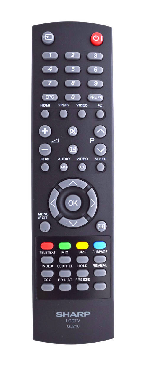 Пульт для телевизора sharp gj210, Серый 
Пульт для телевизора sharp gj210, Серый
