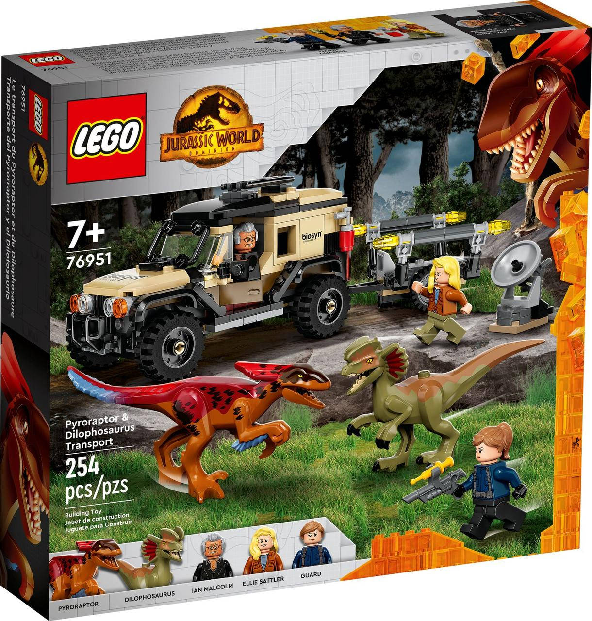 Конструктор Lego Jurassic World Перевозка пирораптора и дилофозавра 254 детали (76951), Разные цвета
Конструктор Lego Jurassic World Перевозка пирораптора и дилофозавра 254 детали (76951), Разные цвета