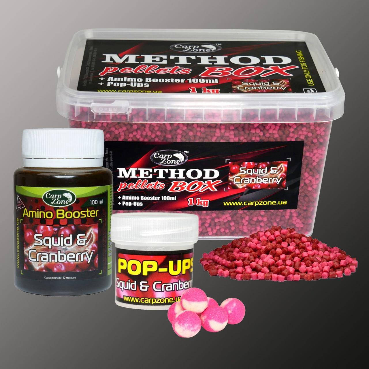 Набор Method Pellets Box Squid & Cranberry (Кальмар Клюква) 3mm/1kg + Amino Booster 100ml + Pop-Ups 8mm/30pc
Набор Method Pellets Box Squid & Cranberry (Кальмар Клюква) 3mm/1kg + Amino Booster 100ml + Pop-Ups 8mm/30pc