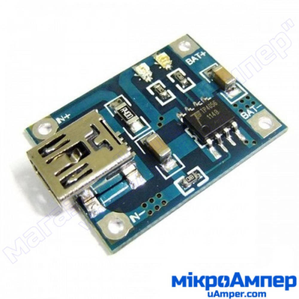Зарядка для Li-ion акумуляторів TP4056 
Зарядка для Li-ion акумуляторів TP4056