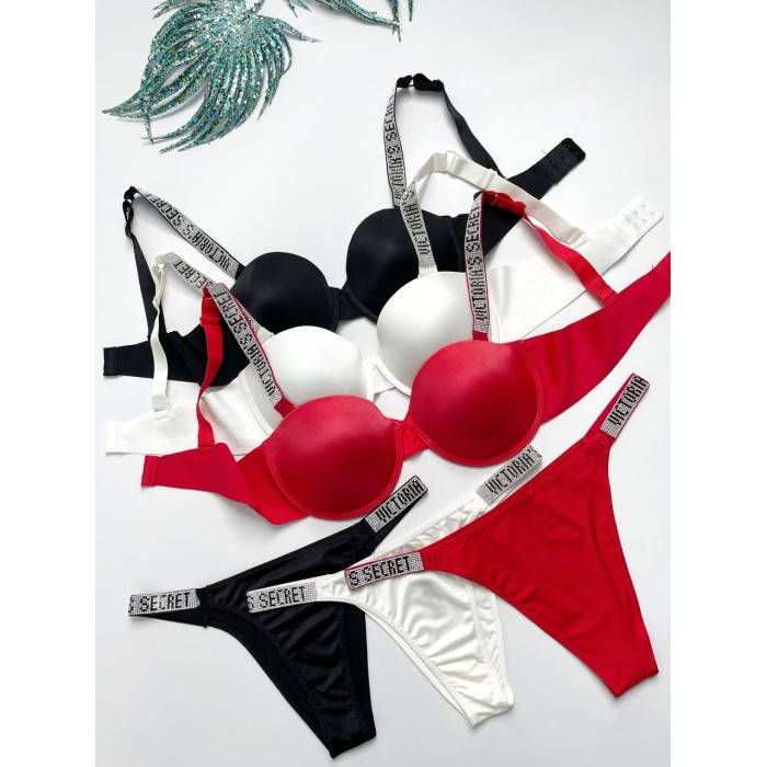 Комплект женского нижнего белья Victoria`s Secret, Push-up + трусики-бразилиана Виктория Сикрет (чашка С), Белый
Комплект женского нижнего белья Victoria`s Secret, Push-up + трусики-бразилиана Виктория Сикрет (чашка С), Белый