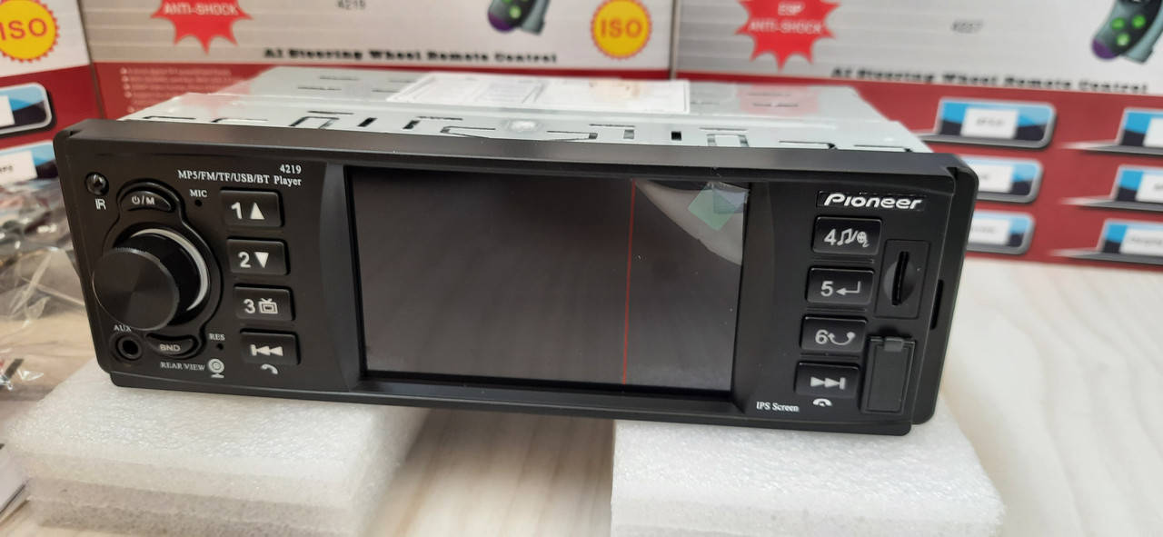 Автомагнитола Pioneer 4219 однодиновая +пульт на руль блютуз блютус BT экран 4" mp5 магнитофон с видео читает
Автомагнитола Pioneer 4219 однодиновая +пульт на руль блютуз блютус BT экран 4" mp5 магнитофон с видео читает