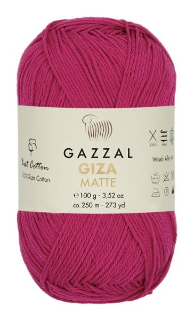 Gazzal Giza Matte (Газзал Гиза Матте) № 5569 малиновый (Пряжа хлопок, нитки для вязания) 
Gazzal Giza Matte (Газзал Гиза Матте) № 5569 малиновый (Пряжа хлопок, нитки для вязания)