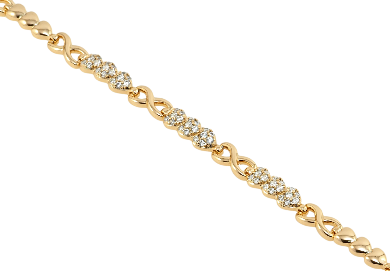 Браслет Xuping Позолота 18K "Дорожка сердечек с цирконием" длина с доп.замком 17,19см х 4-5мм
Браслет Xuping Позолота 18K "Дорожка сердечек с цирконием" длина с доп.замком 17,19см х 4-5мм
