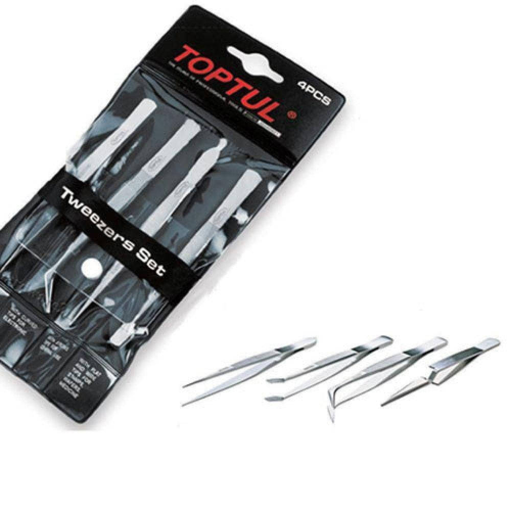 Набор пинцетов из нержавеющей стали для электроники технические универсальные 4шт. TOPTUL JGAA0401 (Тайвань)
Набор пинцетов из нержавеющей стали для электроники технические универсальные 4шт. TOPTUL JGAA0401 (Тайвань)