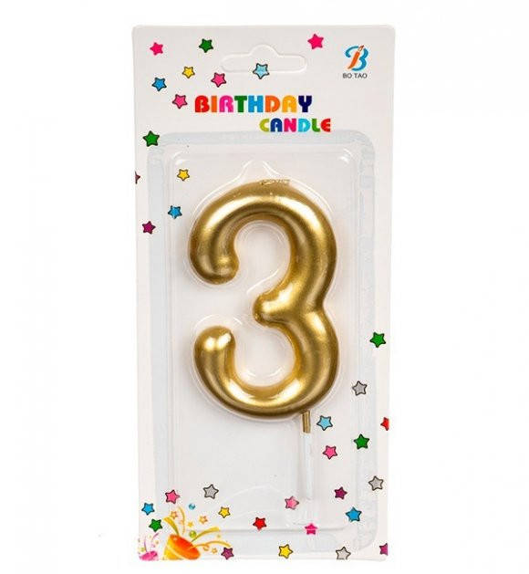 Свеча для торта цифра 3 матовое золото
Свеча для торта цифра 3 матовое золото