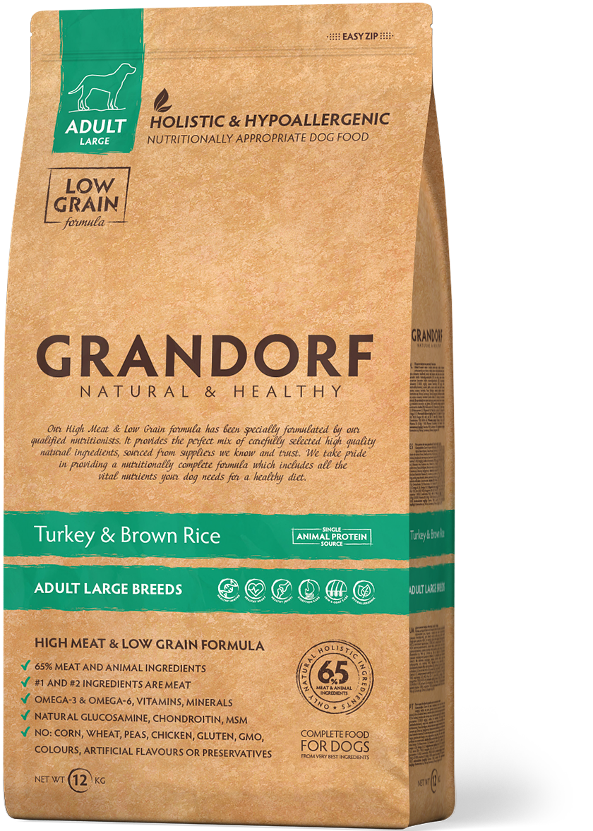 Grandorf Turkey & Brown Rice Adult Large Breeds 12 кг - Грандорф корм для собак больших пород с индейкой
Grandorf Turkey & Brown Rice Adult Large Breeds 12 кг - Грандорф корм для собак больших пород с индейкой
