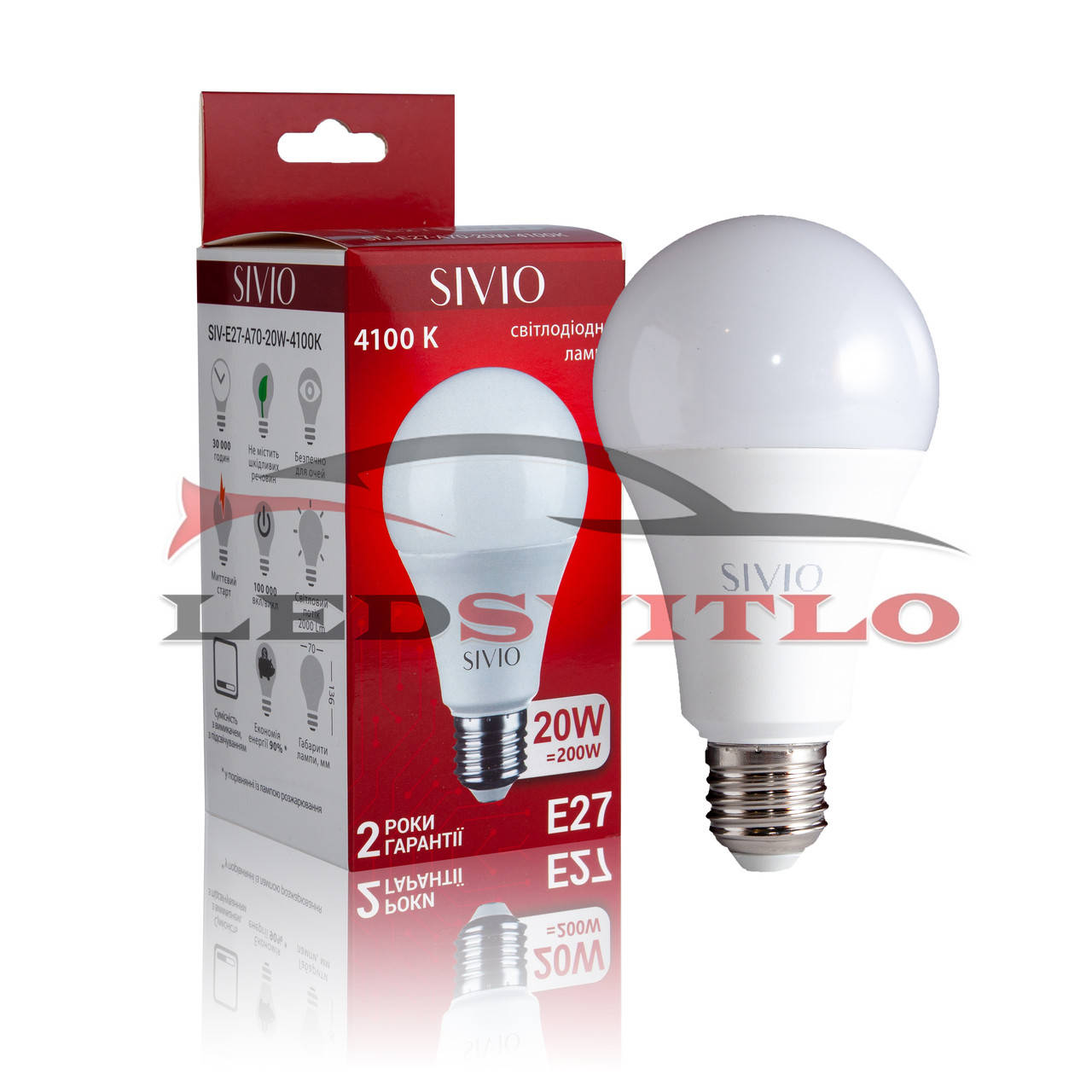 Светодиодная LED лампа E27 20W 4100K Нейтральный белый SIVIO 220v A80 груша, замена лампы накаливания 200W
Светодиодная LED лампа E27 20W 4100K Нейтральный белый SIVIO 220v A80 груша, замена лампы накаливания 200W