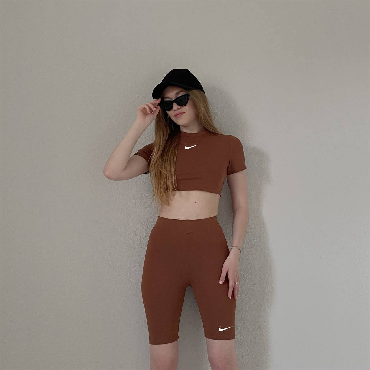 Женские велосипедные шорты Nike с завышенной талией спортивные эластичные велосипедки найк облегающие коричневые-шоколад, Коричневый
Женские велосипедные шорты Nike с завышенной талией спортивные эластичные велосипедки найк облегающие коричневые-шоколад, Коричневый