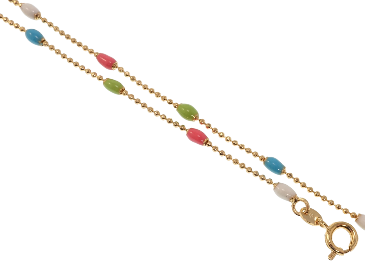 Цепочка Xuping Позолота 18K "Плетение Перлина с цветными эмалевыми бусинами" длина 60см х 1мм
Цепочка Xuping Позолота 18K "Плетение Перлина с цветными эмалевыми бусинами" длина 60см х 1мм