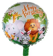Фольгированный шарик КНР 18" (45 см) Круг Happy Birthday лесные звери, Разные цвета 
Фольгированный шарик КНР 18" (45 см) Круг Happy Birthday лесные звери, Разные цвета
