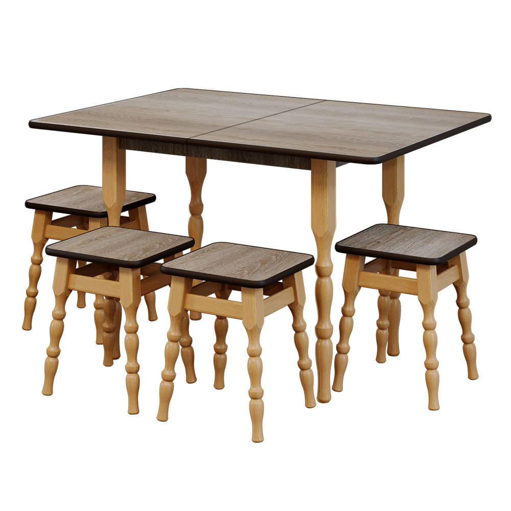 Набор стол кухонный ДСП раскладной, 850 * 600/1200 * 750 мм + 4 табурета, 300*300*450 мм
Набор стол кухонный ДСП раскладной, 850 * 600/1200 * 750 мм + 4 табурета, 300*300*450 мм