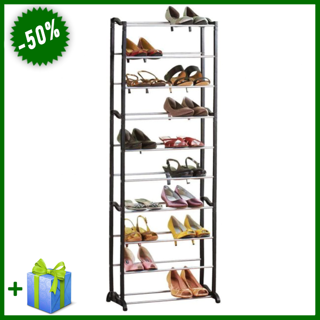 Полка для обуви Amazing Shoe Rack, компактный обувной органайзер стойка для обуви на 30 пар, Белый
Полка для обуви Amazing Shoe Rack, компактный обувной органайзер стойка для обуви на 30 пар, Белый