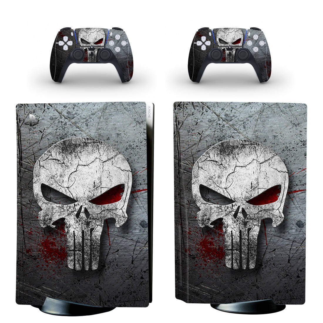 Виниловые наклейки на PS5 Disk Drive version и геймпад DualSense Punisher Sony PlayStation 5 игровая консоль
Виниловые наклейки на PS5 Disk Drive version и геймпад DualSense Punisher Sony PlayStation 5 игровая консоль