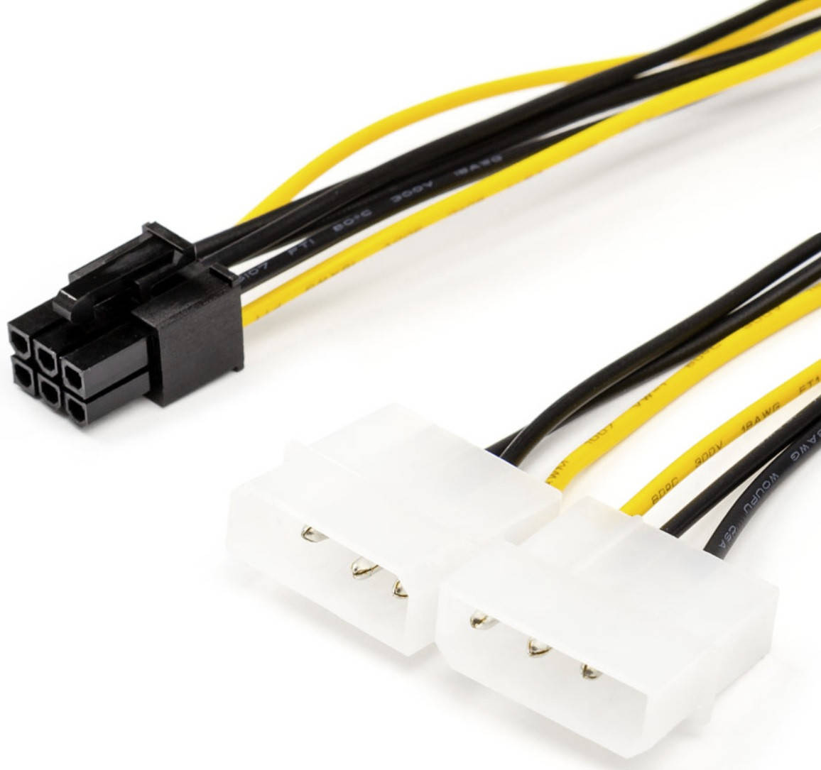 Кабель Atcom 6pin to 2molex
Кабель Atcom 6pin to 2molex