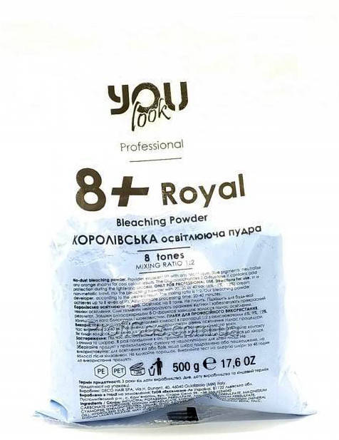 Пудра для волос осветляющая 8+ синяя Royal Bleaching Powder You Look Professional, 500 г
Пудра для волос осветляющая 8+ синяя Royal Bleaching Powder You Look Professional, 500 г