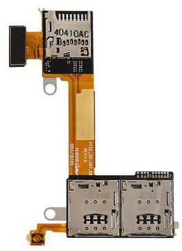 Разьем сим карты (на плате) и карты памяти Sony D2302 S50h Xperia M2 Dual Sim, на две Sim-карты
Разьем сим карты (на плате) и карты памяти Sony D2302 S50h Xperia M2 Dual Sim, на две Sim-карты