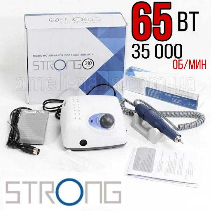 Аппарат для маникюра и педикюра / Профессиональный Фрезер Strong 210/105L 35 000 об/мин, 65 Вт (Бормашина), Голубой
Аппарат для маникюра и педикюра / Профессиональный Фрезер Strong 210/105L 35 000 об/мин, 65 Вт (Бормашина), Голубой