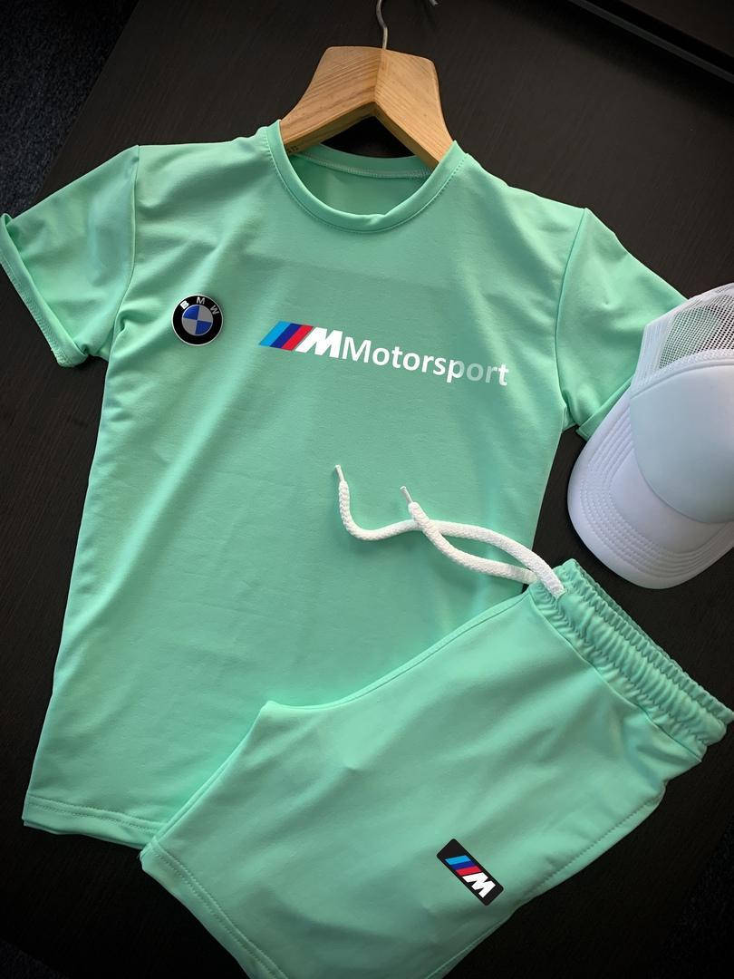 Мужской костюм футболка и шорты BMW Motorsport летний бирюзовый | Спортивный комплект мужской летний БМВ
Мужской костюм футболка и шорты BMW Motorsport летний бирюзовый | Спортивный комплект мужской летний БМВ