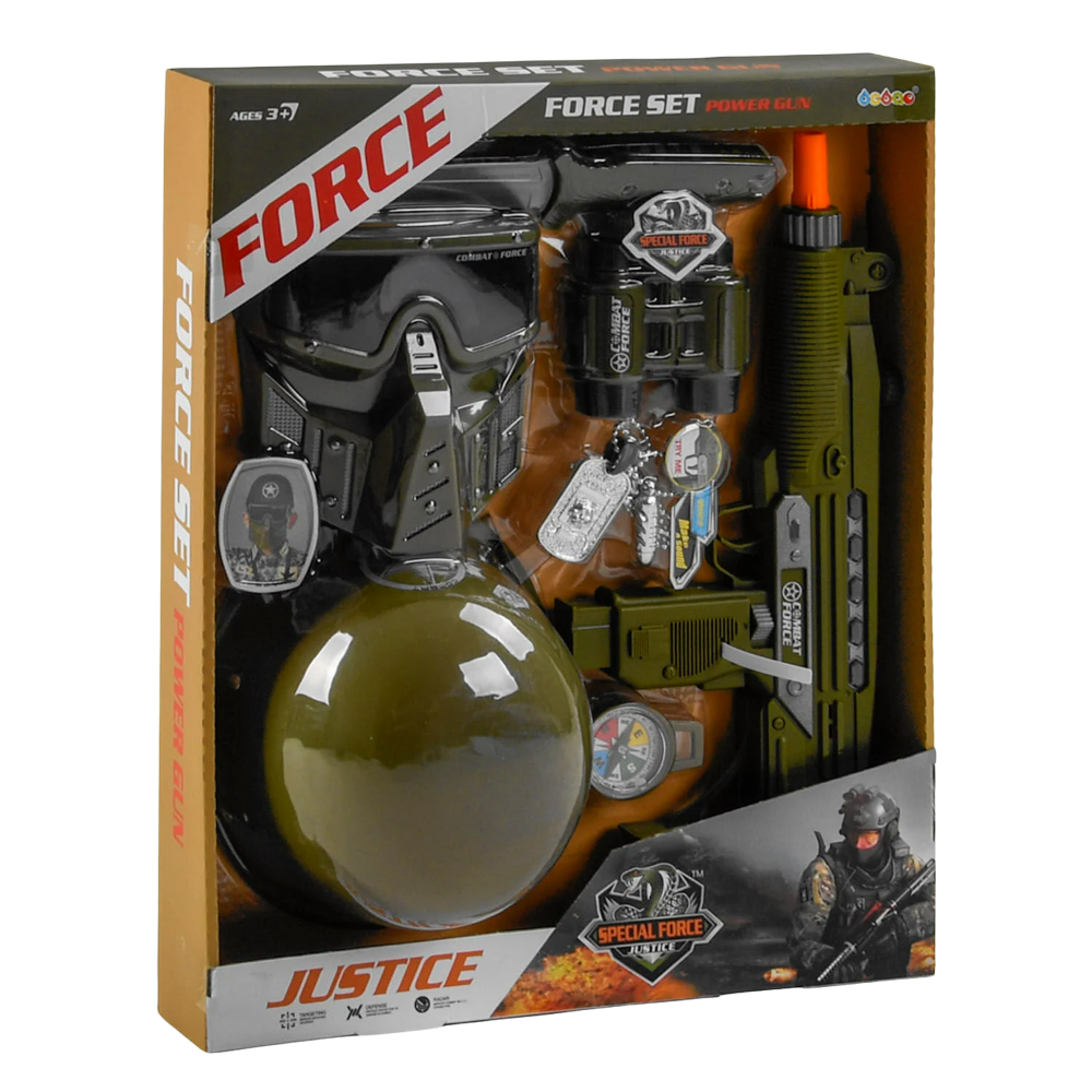 Военный набор для мальчика с каской и маской 7 в 1
Военный набор для мальчика с каской и маской 7 в 1