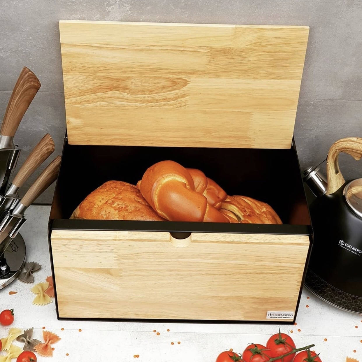 Хлебница с 2 бамбуковыми крышками Edenberg EB-121 Качественная хлебница деревянная с откидной крышкой Черная, Черный
Хлебница с 2 бамбуковыми крышками Edenberg EB-121 Качественная хлебница деревянная с откидной крышкой Черная, Черный