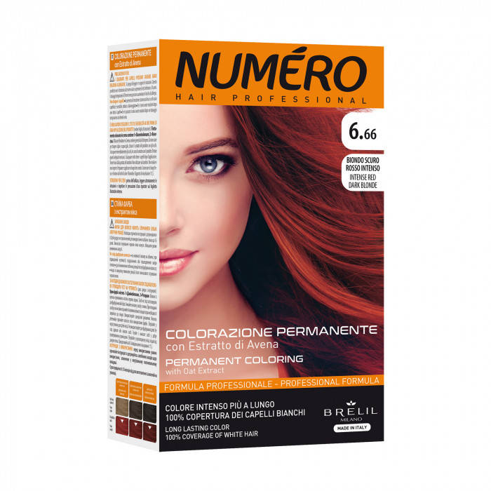 Стойкая перманентная краска для волос Brelil Numero Hair Professional с экстрактом овса 6.66 Intense Red Dark
Стойкая перманентная краска для волос Brelil Numero Hair Professional с экстрактом овса 6.66 Intense Red Dark
