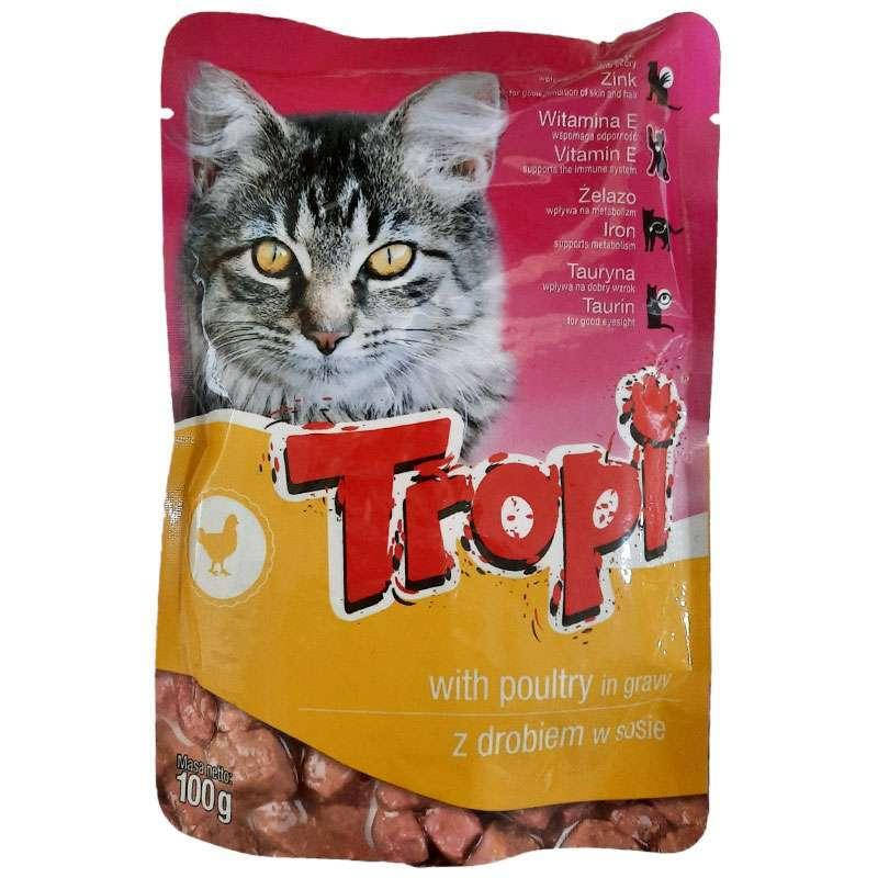 Tropi Pouch for Cat Poultry in Gravy 100 г - Влажный корм с птицей для котов (кусочки в соусе)
Tropi Pouch for Cat Poultry in Gravy 100 г - Влажный корм с птицей для котов (кусочки в соусе)