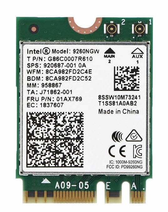 Wi-fi+BT модуль M.2 Intel Wireless-AC 926092 9260NGW 802.11 b,g,n,ac, 1.73 Gbps 2,4 GHz/5 GHz!
Wi-fi+BT модуль M.2 Intel Wireless-AC 926092 9260NGW 802.11 b,g,n,ac, 1.73 Gbps 2,4 GHz/5 GHz!