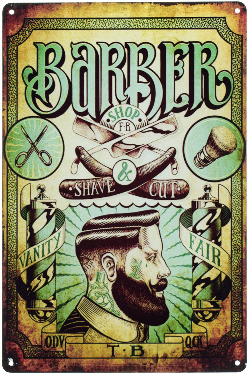 Металлическая табличка "Барбершоп (Парикмахерская, Бритьё) / Barber Shop (Shave Cut)" (ms-00561)
Металлическая табличка "Барбершоп (Парикмахерская, Бритьё) / Barber Shop (Shave Cut)" (ms-00561)