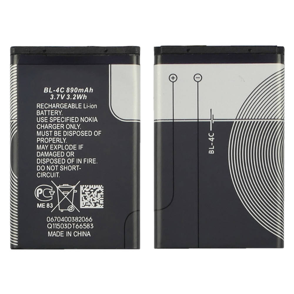 Аккумулятор BL-4C для Nokia 6300/ 5100/ 6100/ 6260/ 7200/ 7270/ 7610/ X2-00/ C2-05 AAAA
Аккумулятор BL-4C для Nokia 6300/ 5100/ 6100/ 6260/ 7200/ 7270/ 7610/ X2-00/ C2-05 AAAA