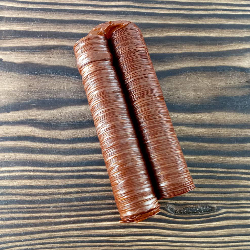 Коллагеновая оболочка для сосисок 19 мм. Цвет - браун
Коллагеновая оболочка для сосисок 19 мм. Цвет - браун