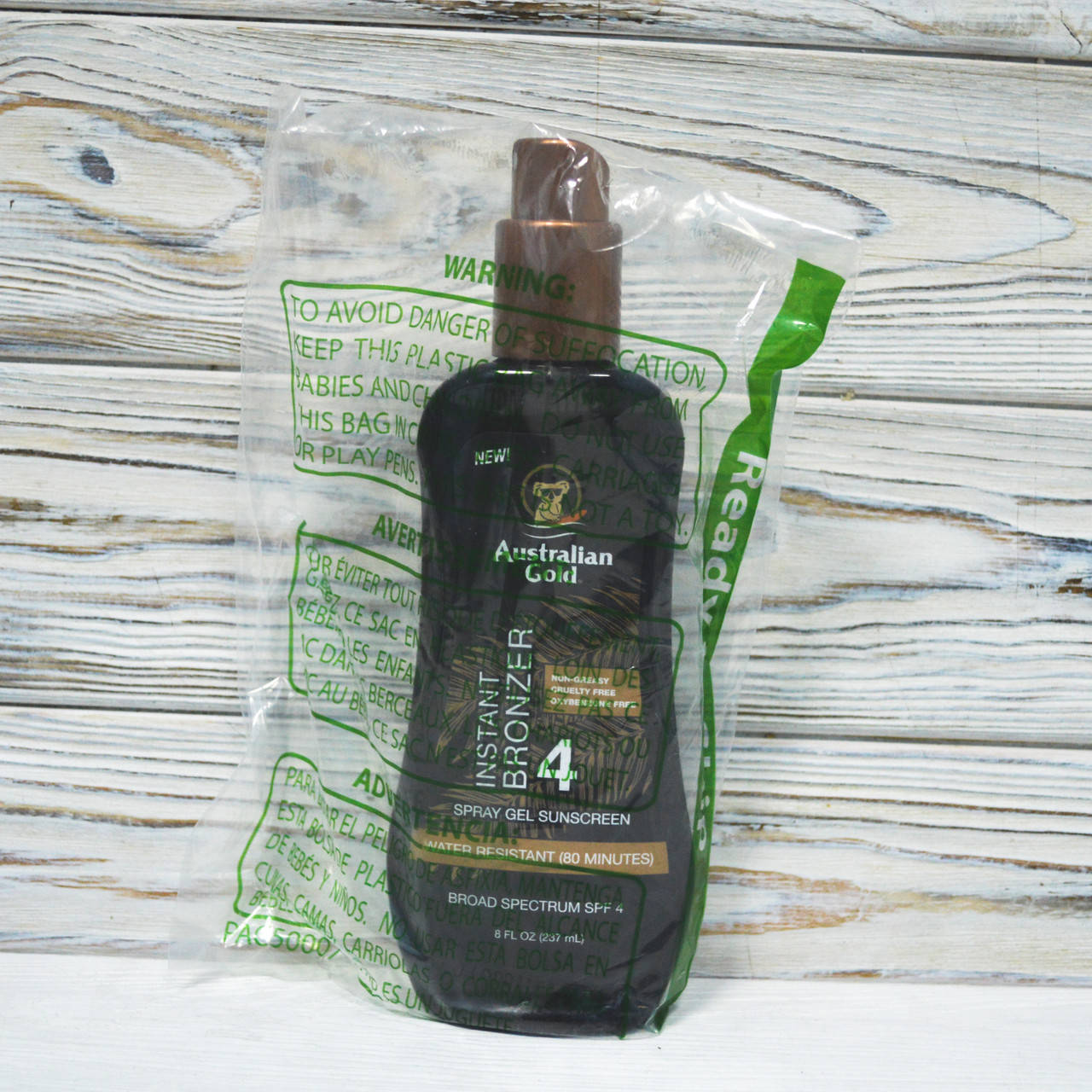 Солнцезащитный спрей-гель для загара с бронзатором Australian Gold Spray Gel with Instant Bronzer, SPF 4
Солнцезащитный спрей-гель для загара с бронзатором Australian Gold Spray Gel with Instant Bronzer, SPF 4