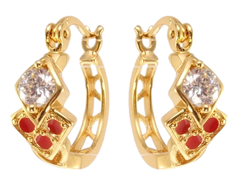 Серьги Xuping Позолота 18K замок-булавка "Декоративные кольца с узором эмалью и цирконием" ø 1,5см
Серьги Xuping Позолота 18K замок-булавка "Декоративные кольца с узором эмалью и цирконием" ø 1,5см
