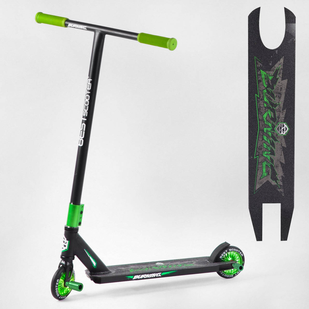 Трюковый самокат Best Scooter Burning HIC-система, ПЕГИ алюминиевый диск и дека, колёса PU 110 мм, (42804), Зелёный
Трюковый самокат Best Scooter Burning HIC-система, ПЕГИ алюминиевый диск и дека, колёса PU 110 мм, (42804), Зелёный