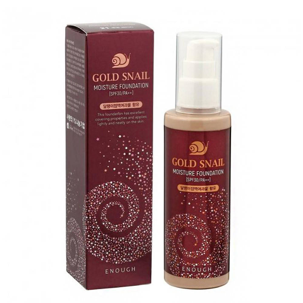 Омолаживающий тональный крем с муцином улитки Enough Gold Snail Moisture Foundation SPF30 23 тон 100 мл
Омолаживающий тональный крем с муцином улитки Enough Gold Snail Moisture Foundation SPF30 23 тон 100 мл