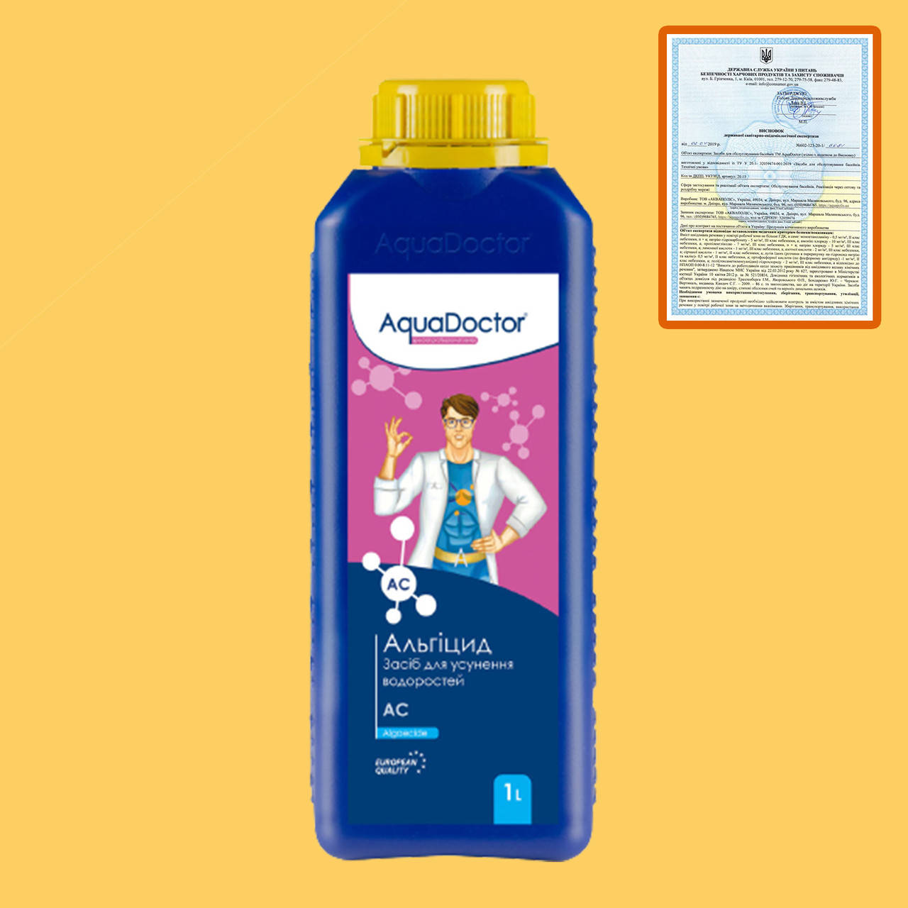 Альгицид AquaDoctor AC 1л Химия для бассейна Аквадоктор против зелени воды, от водорослей в бассейне
Альгицид AquaDoctor AC 1л Химия для бассейна Аквадоктор против зелени воды, от водорослей в бассейне