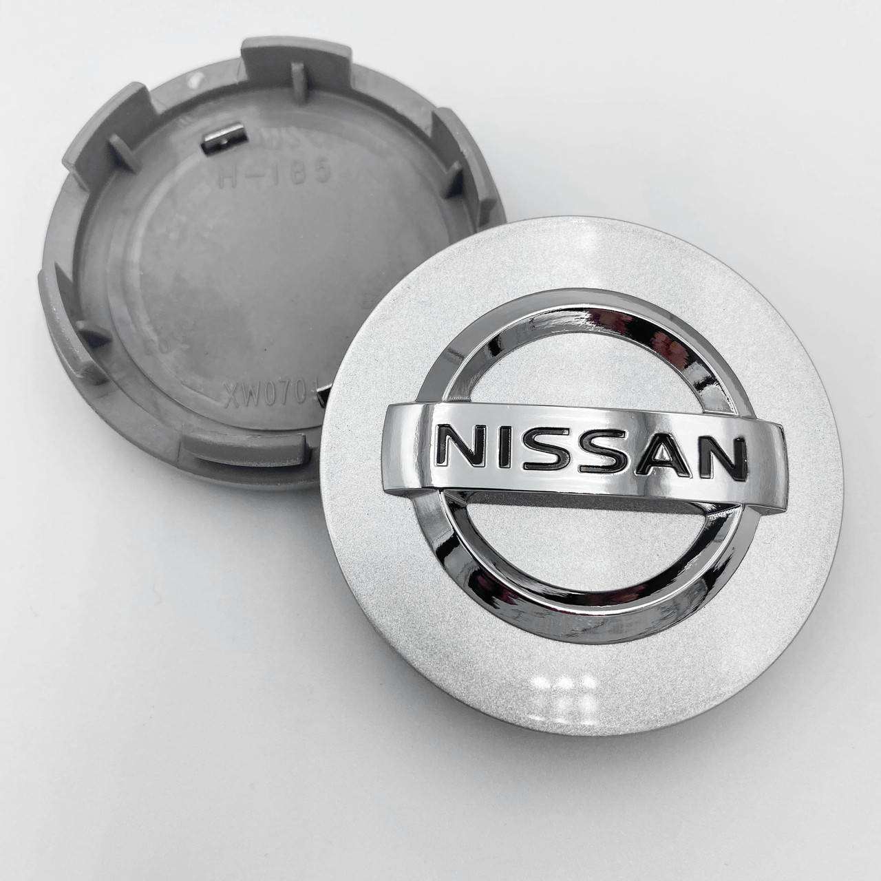 Колпачки (заглушки) в литые диски NISSAN (Ниссан) 59 мм Cеребристые
