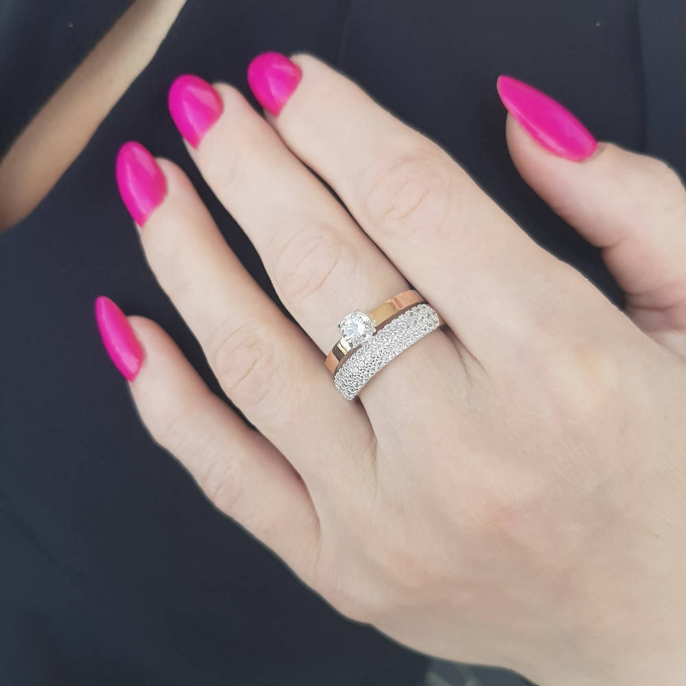 Красивое кольцо из серебра 925 пробы с золотыми пластинами Мария 2 17.5 
Красивое кольцо из серебра 925 пробы с золотыми пластинами Мария 2 17.5