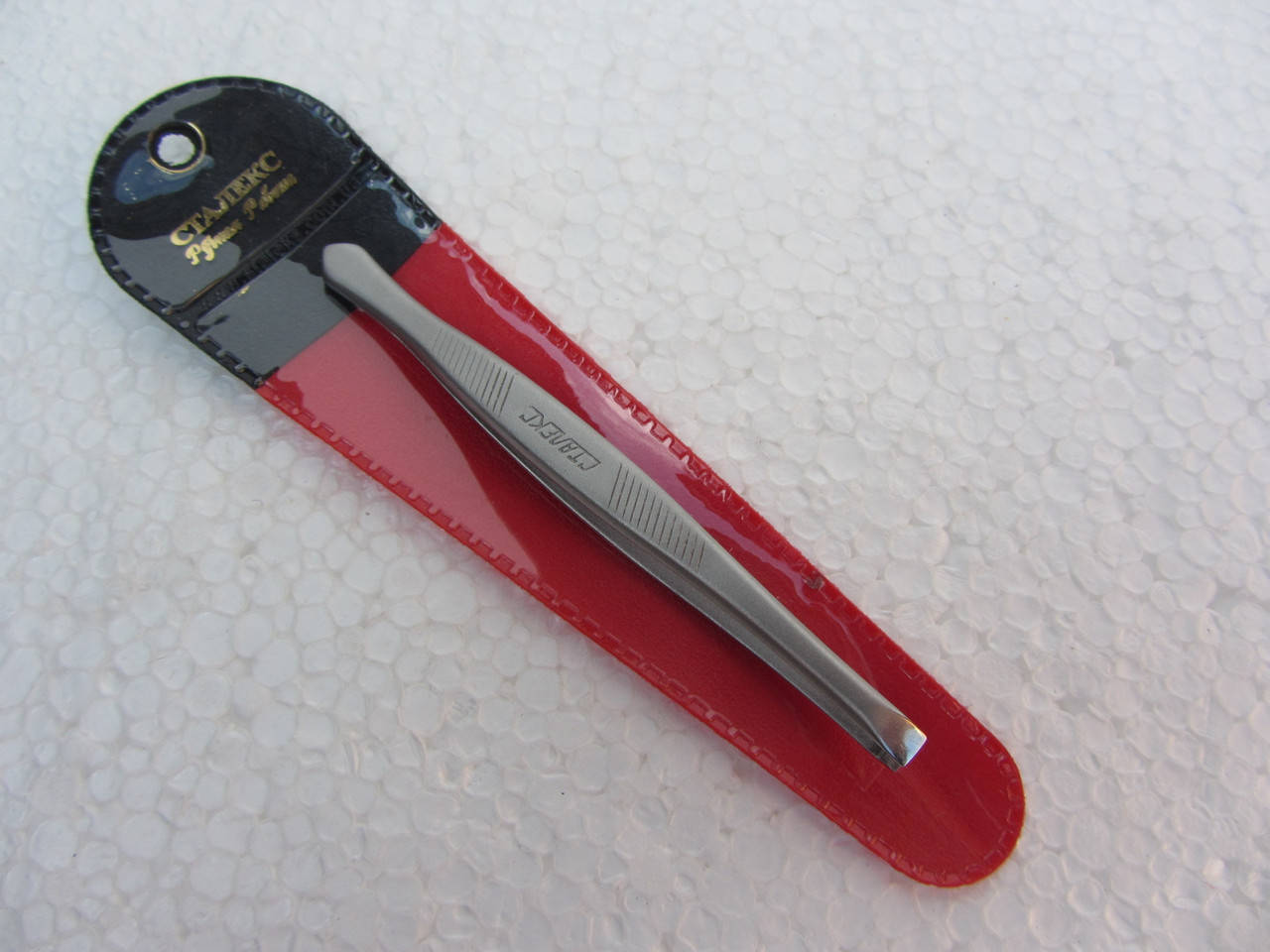 Пинцет для бровей с прямыми краями Сталекс 
Пинцет для бровей с прямыми краями Сталекс