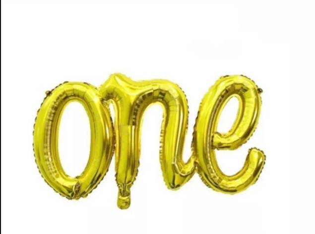 Фольгированный надпись One золотой 104х42см Китай, Золото
Фольгированный надпись One золотой 104х42см Китай, Золото