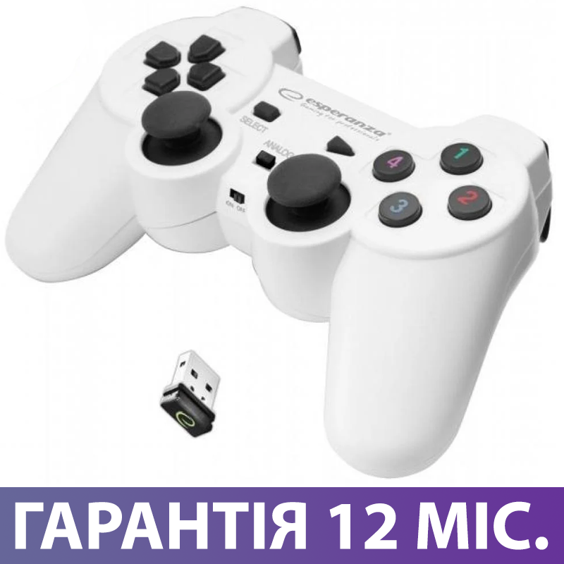 Беспроводной джойстик для ПК Esperanza Gladiator GX600, белый, беспроводной геймпад (EG108W)
Беспроводной джойстик для ПК Esperanza Gladiator GX600, белый, беспроводной геймпад (EG108W)