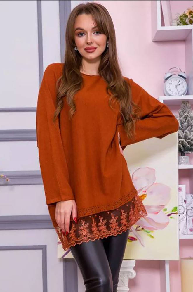 Свитер женский батал терракотовый 138620M
Свитер женский батал терракотовый 138620M