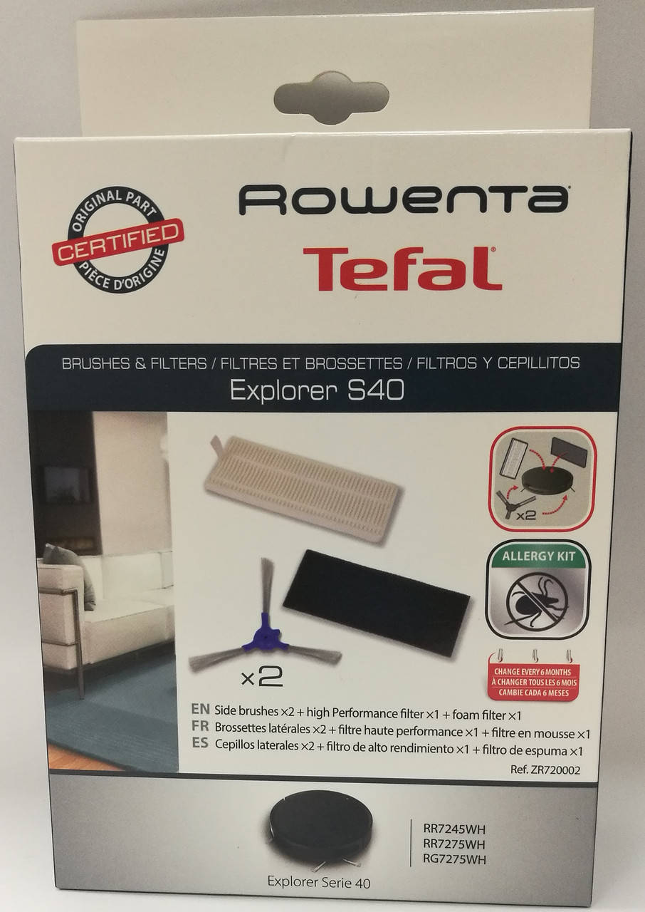 Набор щёток боковых кромок и фильтр HEPA для робота пылесоса Rowenta Explorer S50 S40 ZR720002 ZR690101
Набор щёток боковых кромок и фильтр HEPA для робота пылесоса Rowenta Explorer S50 S40 ZR720002 ZR690101