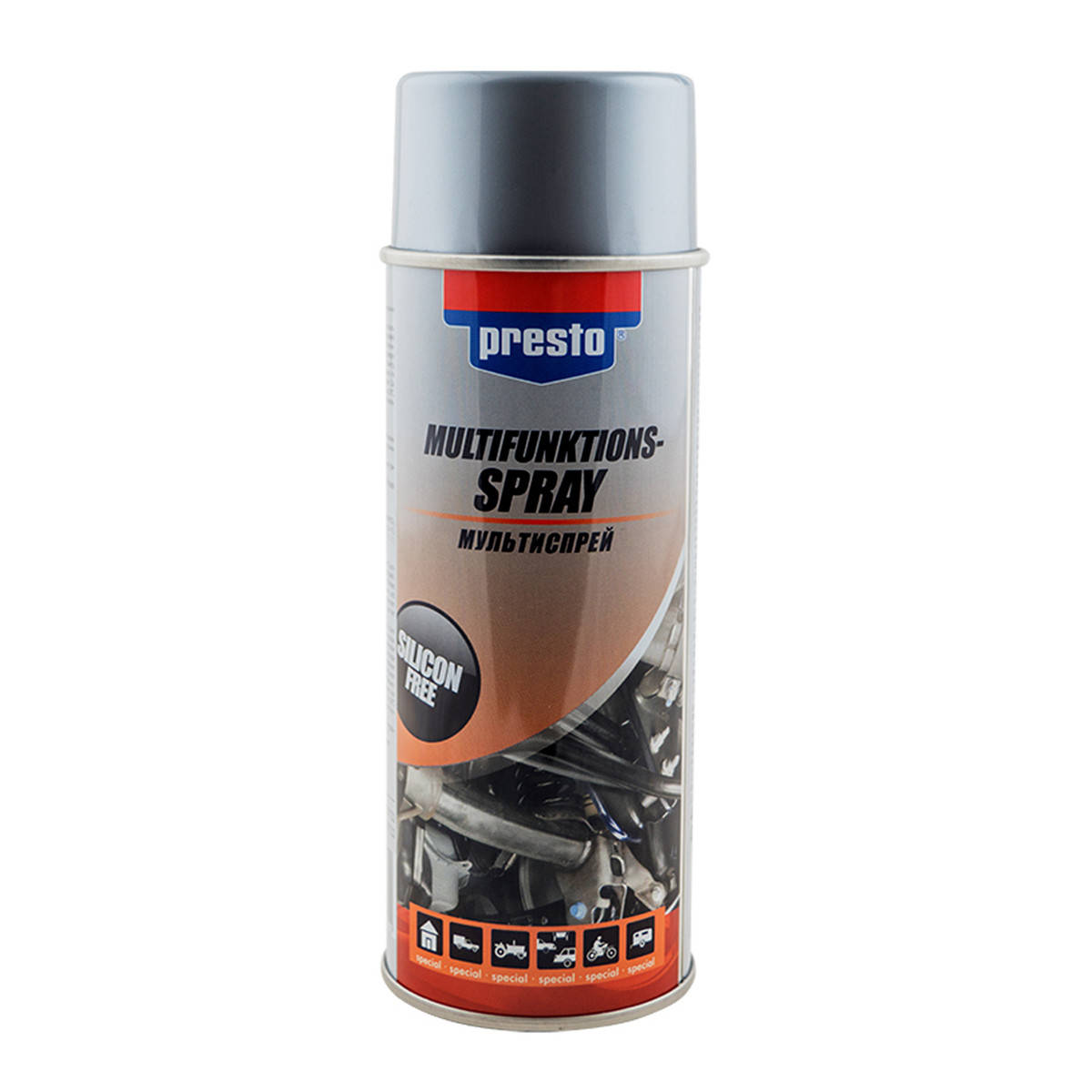 Смазка многоцелевая мультиспрей Presto Multifunktions-Spray -50°С/+250°С 400 мл (217722)
Смазка многоцелевая мультиспрей Presto Multifunktions-Spray -50°С/+250°С 400 мл (217722)
