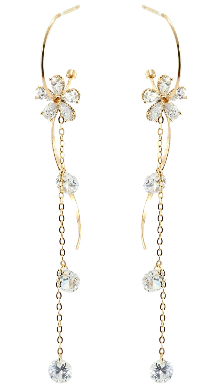 Серьги XP Позолота 18К гвоздики (пусеты) "Цветок с подвеской цепочкой с кристаллами"
Серьги XP Позолота 18К гвоздики (пусеты) "Цветок с подвеской цепочкой с кристаллами"