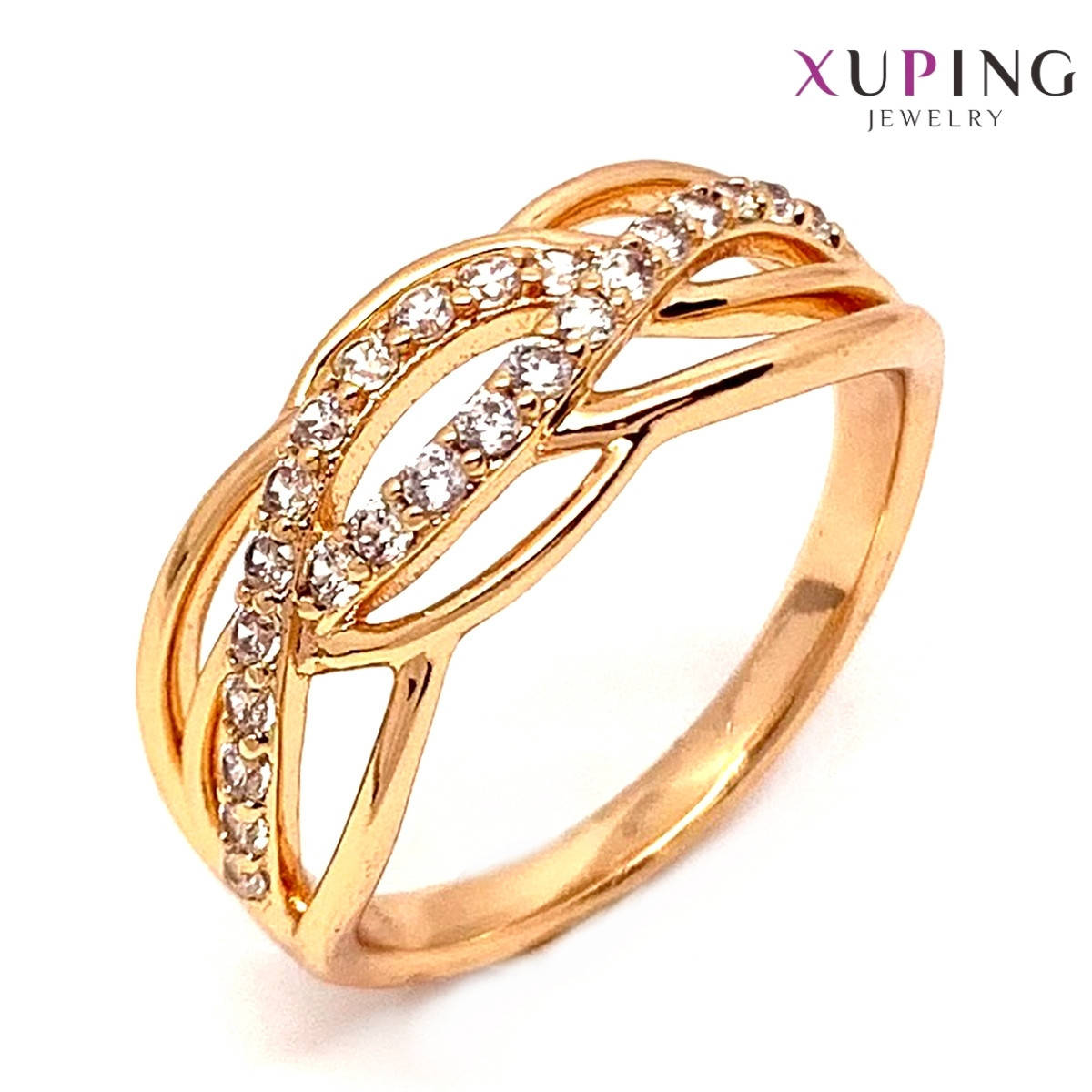 Кольцо Xuping, белые фианиты (куб. цирконий), ширина 8 мм, вес 3 г, позолота 18K, ХР01333 (18)
Кольцо Xuping, белые фианиты (куб. цирконий), ширина 8 мм, вес 3 г, позолота 18K, ХР01333 (18)