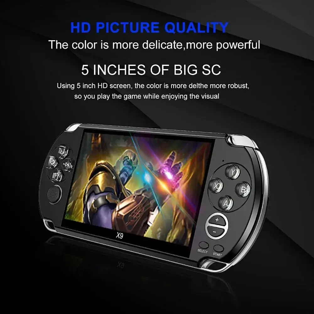 Игровая портативная консоль PSP X9 , игровая приставка PSP,портативная консоль с экраном 5,1 дюйма
Игровая портативная консоль PSP X9 , игровая приставка PSP,портативная консоль с экраном 5,1 дюйма
